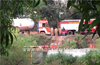 Kasargod :Gas leakage as  LPG tanker rolls into gorge near Shiriya bridge